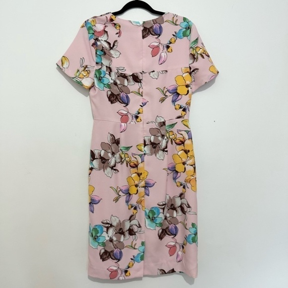 Nation LTD Dress Sheath Floral Spring Pink Short Sleeve Summer size 8 - Picture 4 of 4